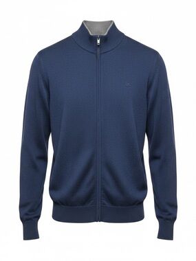 Tailorbyrd Navy Full-Zip Mock Collar Sweater